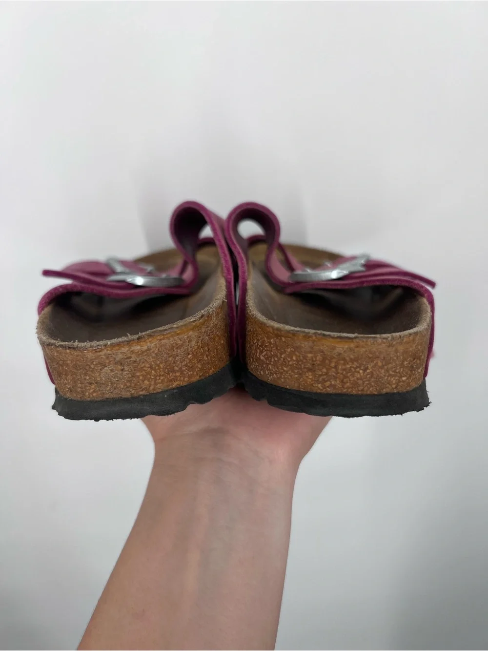 Birkenstock Dark Fuchsia Pink Suede Arizona Sandals 39